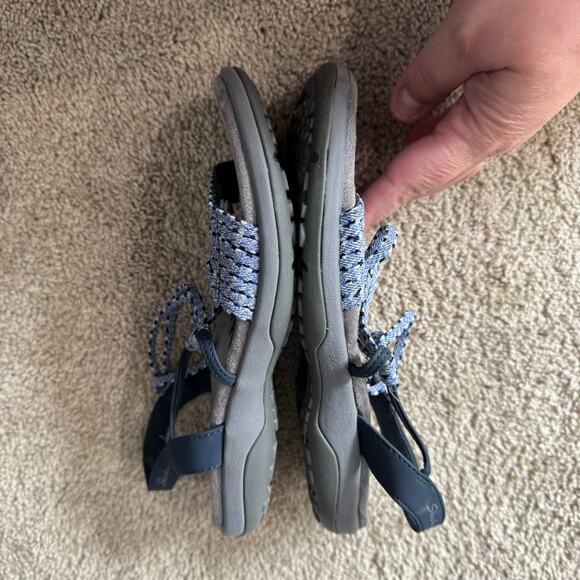 Skechers Reggae Slim Stretch Slingback Sandals Light Blue & Gray Women's Size 7 - Picture 7 of 9